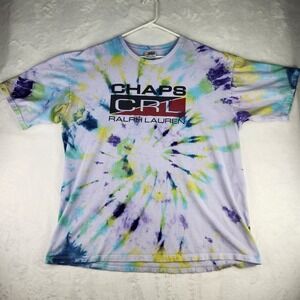 VTG CHAPS RALPH LAUREN T-shirt Men's Sz XL Tie Dye CRL Shirt 100% Cotton USA